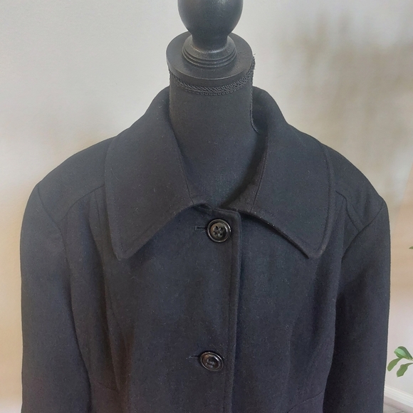 Giacca Gallery Black Wool Coat - Picture 8 of 15